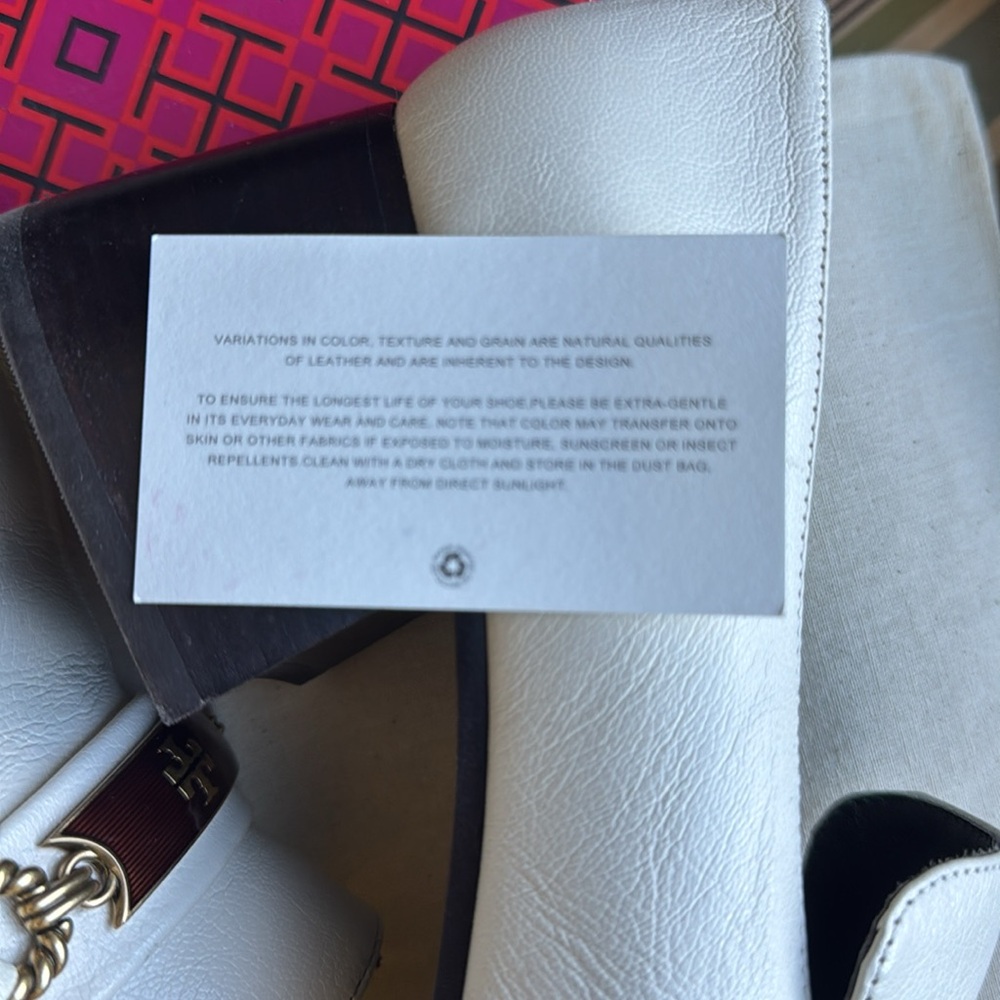 Tory Burch Perrine Heel Loafer 55mm New Ivory 104 Size 8 - Picture 10 of 13